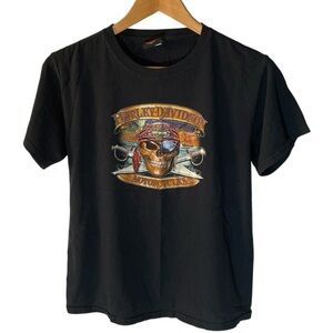 X8- Youth Large Harley-Davidson Black Skull Graphic Tee